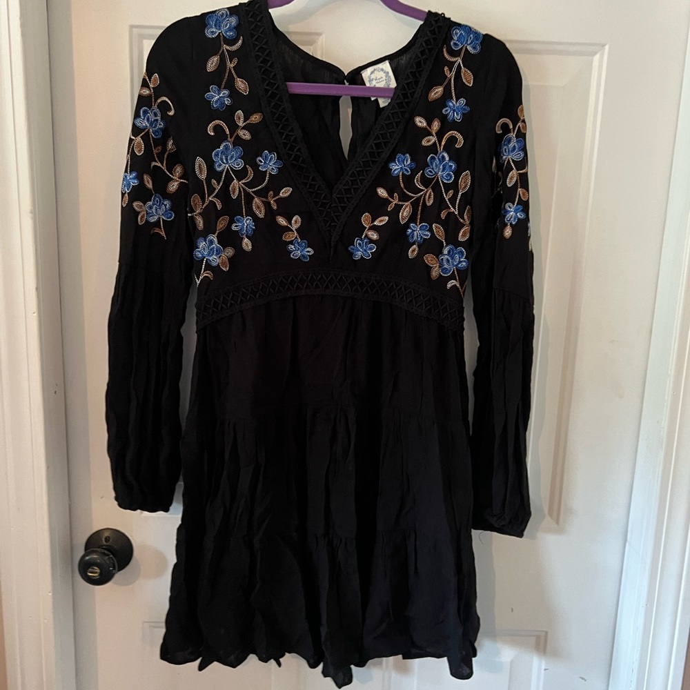 Black Peasant Dress